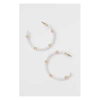 Náušnice Dkny PE 40MM PEARL HOOP 04G00569