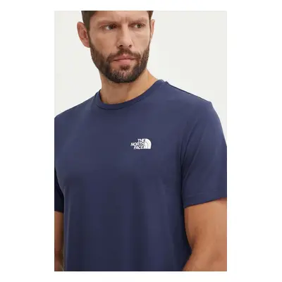 Tričko The North Face M S/S Simple Dome Tee tmavomodrá barva, s potiskem, NF0A87NG8K21