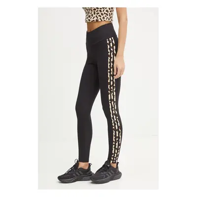 Legíny adidas Originals Leopard Legging dámské, černá barva, s aplikací, IW8471