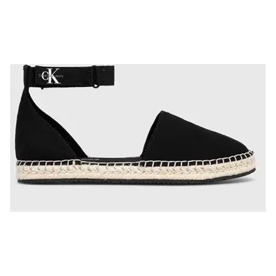 Espadrilky Calvin Klein Jeans ANKLE ESPADRILLE BTW černá barva, YW0YW01027