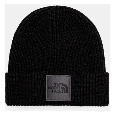 Čepice The North Face TNF Logo Box Cuffed Beanie černá barva, z tenké pleteniny, NF0A3FJXB9I1