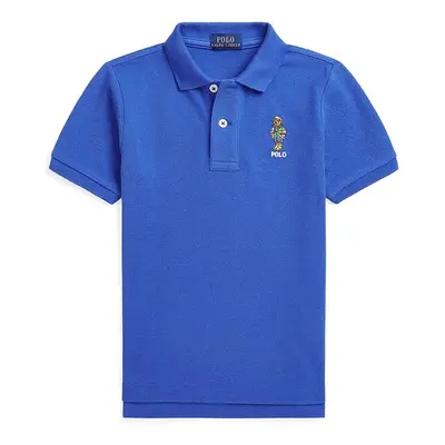 Dětská bavlněná polokošile Polo Ralph Lauren modrá barva, 322952585002