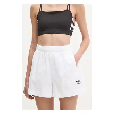 Kraťasy adidas Originals Essential dámské, bílá barva, hladké, medium waist, JD1510