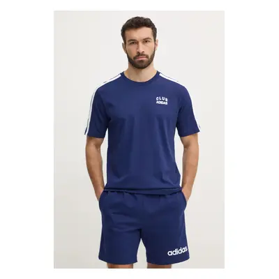 Bavlněné tričko adidas M C COLLE Collegiate tmavomodrá barva, s aplikací, JJ1608