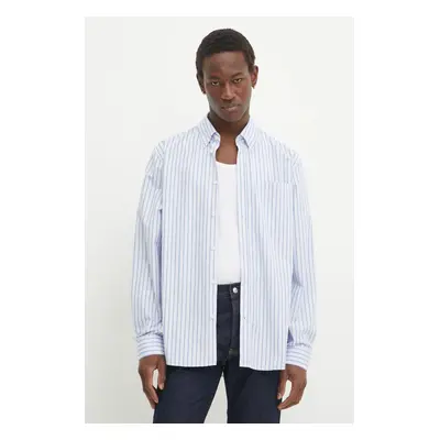 Bavlněná košile Les Deux modrá barva, regular, s límečkem button-down, LDM410206