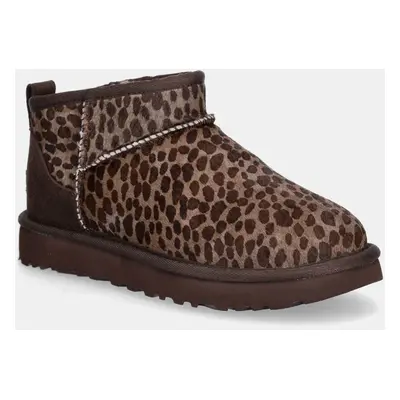 Semišové sněhule UGG Classic Ultra Mini Caspian hnědá barva, 1158328-BCDR