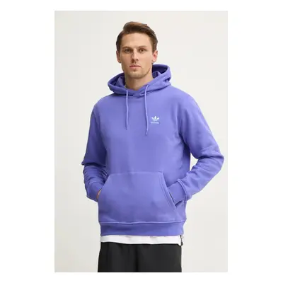 Mikina adidas Originals pánská, fialová barva, s kapucí, hladká, IY4926