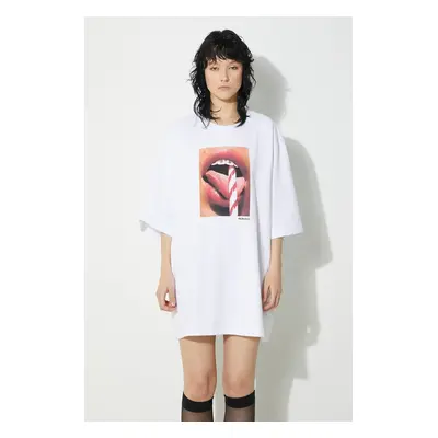 Bavlněné tričko Fiorucci Mouth Print Boxy T-Shirt bílá barva, W01FPTSH102CJ01WH04