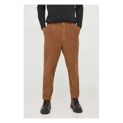 Manšestrové kahloty Barbour Highgate Cord Trouser hnědá barva, MTR0675