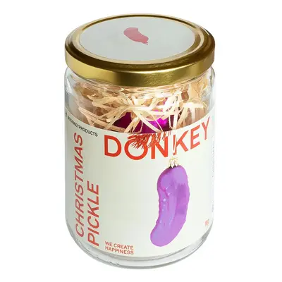 Vánoční baňka Donkey Christmas Pickle růžová barva