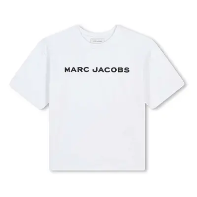 Dětské bavlněné tričko Marc Jacobs bílá barva, s potiskem, W60317