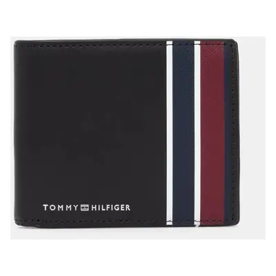 Kožená peněženka Tommy Hilfiger černá barva, AM0AM12782