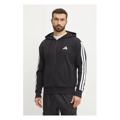 Mikina adidas Essentials pánská, černá barva, s kapucí, hladká, JD1877