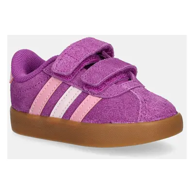 Dětské semišové sneakers boty adidas VL COURT 3.0 růžová barva, JH6309