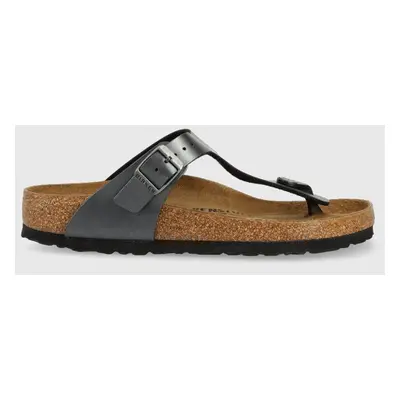 Žabky Birkenstock Gizeh BF dámské, černá barva, na plochém podpatku, 1021428-BLACK