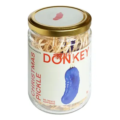 Vánoční baňka Donkey Christmas Pickle modrá barva