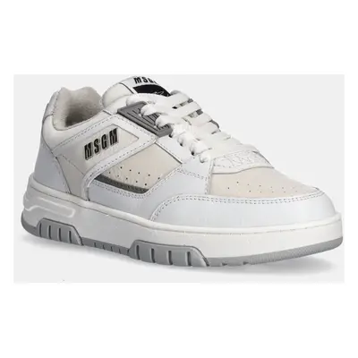 Kožené sneakers boty MSGM bílá barva, 3841MDS604