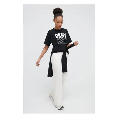 Tepláky Dkny béžová barva, hladké, DP3P3339