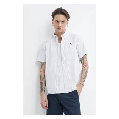 Košile Abercrombie & Fitch pánská, šedá barva, regular, s límečkem button-down