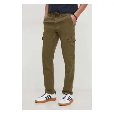 Kalhoty Pepe Jeans GYMDIGO CARGO PANT pánské, zelená barva, přiléhavé, PM211652