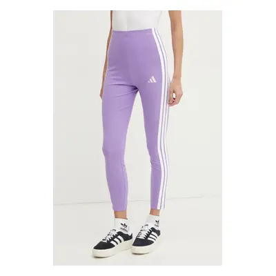 Legíny adidas Essentials dámské, fialová barva, s aplikací, JE0074