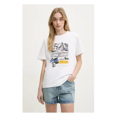 Bavlněné tričko Moschino Jeans bílá barva, 0708 3229