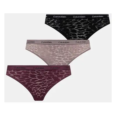 Kalhotky Calvin Klein Underwear 3-pack vínová barva, 000QD5069E