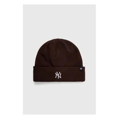 Čepice 47brand New York Yankees Randle hnědá barva, z husté pleteniny