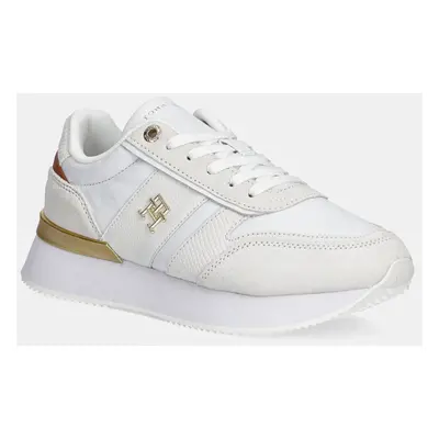 Kožené sneakers boty Tommy Hilfiger TH FASHION RUNNER bílá barva, FW0FW08475