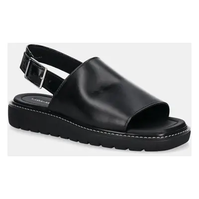 Sandály Calvin Klein Jeans SQ MOLDED SANDAL SLING MG LTH dámské, černá barva, YW0YW01711