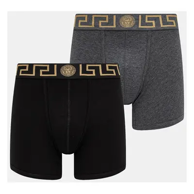 Boxerky Versace 2-pack pánské, černá barva, AU10192 1A10011