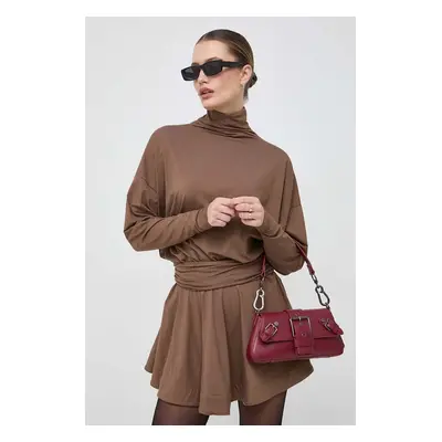 Šaty Pinko hnědá barva, mini, oversize, 102193 A1DE