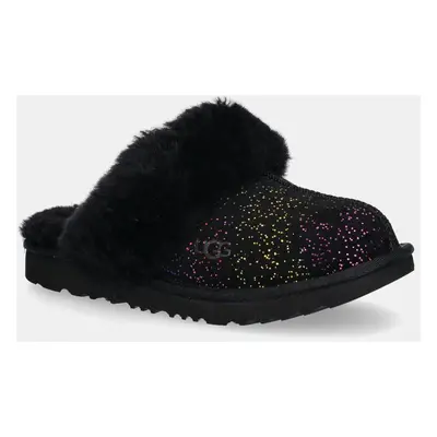 Dětské semišové papuče UGG COZY II SHIMMER SKY černá barva, 1157672K