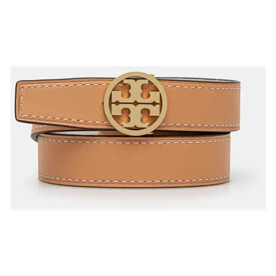 Oboustranný kožený pásek Tory Burch Miller dámský, bílá barva, 138935.139