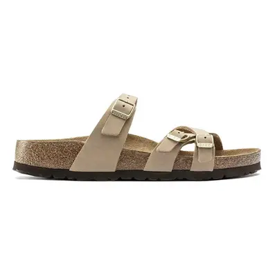 Nubukové pantofle Birkenstock Franca SFB béžová barva, 1022973