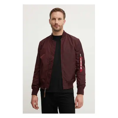 Bomber bunda Alpha Industries vínová barva, přechodná