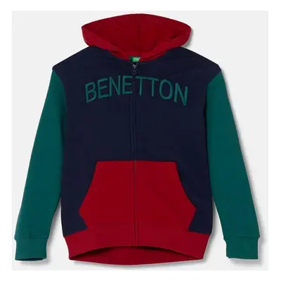 Dětská bavlněná mikina United Colors of Benetton s kapucí, vzorovaná, 3J68C503X