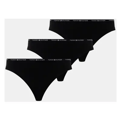 Tanga Tommy Hilfiger 3-pack černá barva, UW0UW05756