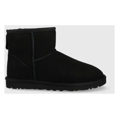 Semišové sněhule UGG Classic Mini pánské, černá barva, 1002072-BLK