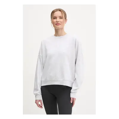 Mikina adidas Essentials dámská, šedá barva, melanžová, JI6060