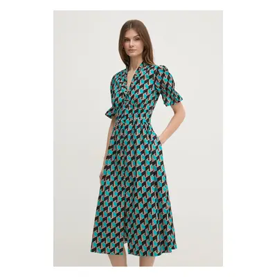 Šaty DIANE VON FURSTENBERG zelená barva, midi, DVFDS4S002