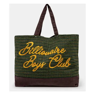 Taška Billionaire Boys Club Script Check Tote Bag zelená barva, B24483