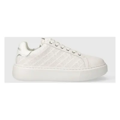 Kožené sneakers boty Karl Lagerfeld MAXI KUP bílá barva, KL62214