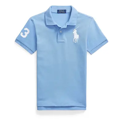 Dětská bavlněná polokošile Polo Ralph Lauren modrá barva, 323708861118