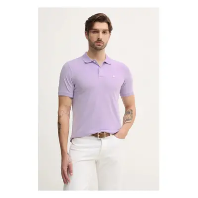 Polo tričko United Colors of Benetton fialová barva, 3WG9U301Z