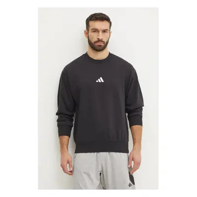 Mikina adidas Feelcozy pánská, černá barva, s aplikací, JE3794