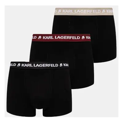 Boxerky Karl Lagerfeld 3-pack pánské, černá barva, A1M47021