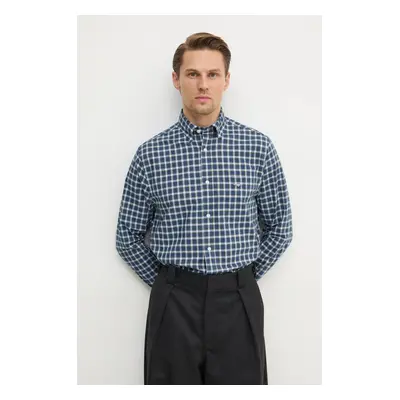 Bavlněná košile Gant tmavomodrá barva, regular, s límečkem button-down, 3250002