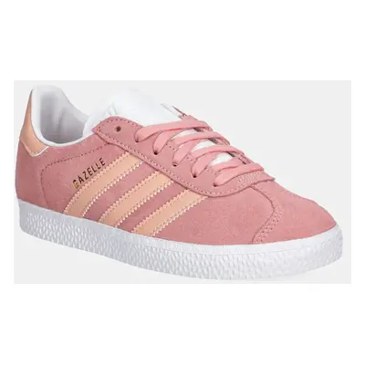 Dětské semišové sneakers boty adidas Originals GAZELLE růžová barva, JP5544