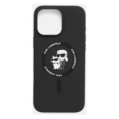 Obal na telefon Karl Lagerfeld iPhone 16 Pro Max 6.9 černá barva, KLHMP16XSCMKCRHK